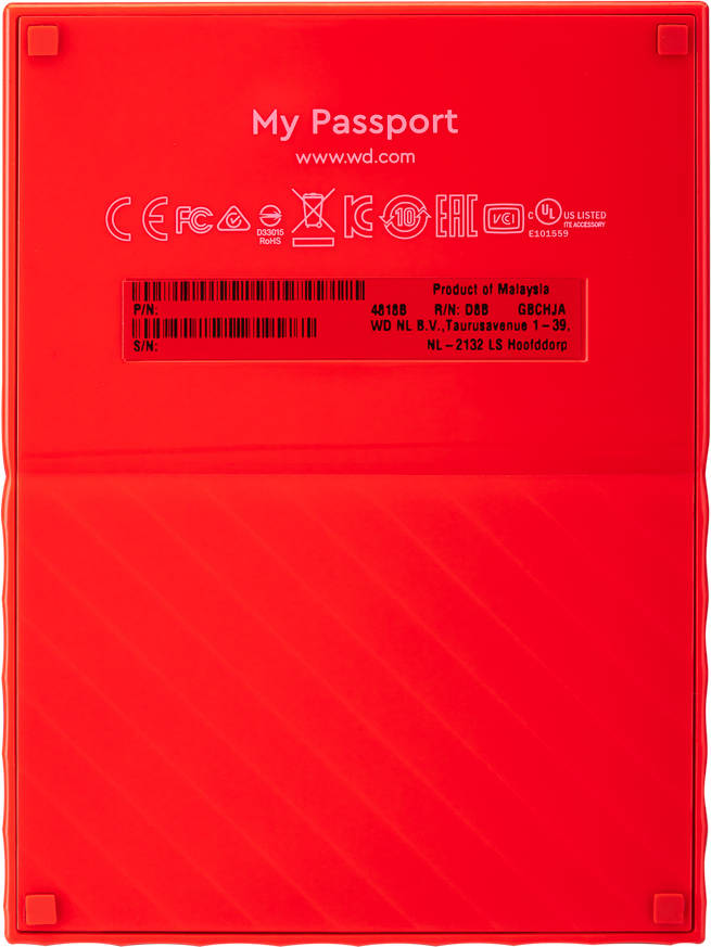 Disco HDD Externo WESTERN DIGITAL My Passport (Rojo - 2 TB - USB 3.0)