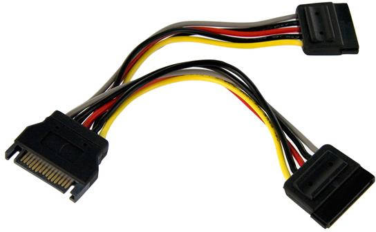 Splitter Startech.com Pyo2sata cable bifurcador divisor de alimentación 015m en y 2 x hembra 1 2x