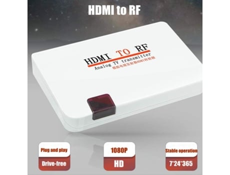 Caixa de conversão coaxial HDMI para RF