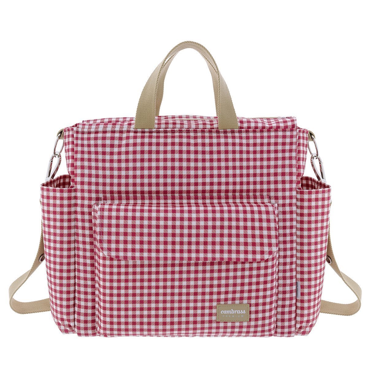 Bolso de Maternidad CAMBRASS Vichy (Rojo - Poliéster - 16x43x37 cm)