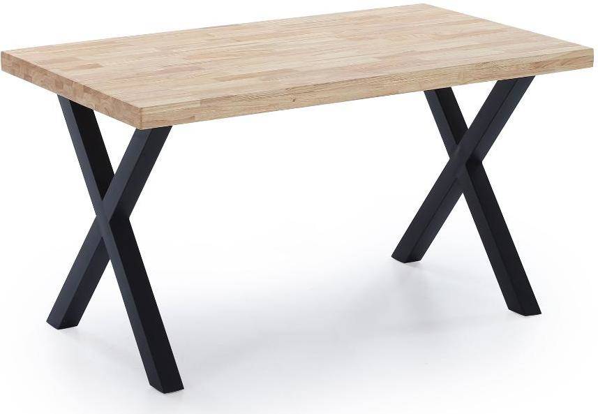 Mesa de Comedor SKRAUT HOME Madera (Marrón - Negro - 140x80x76 cm)