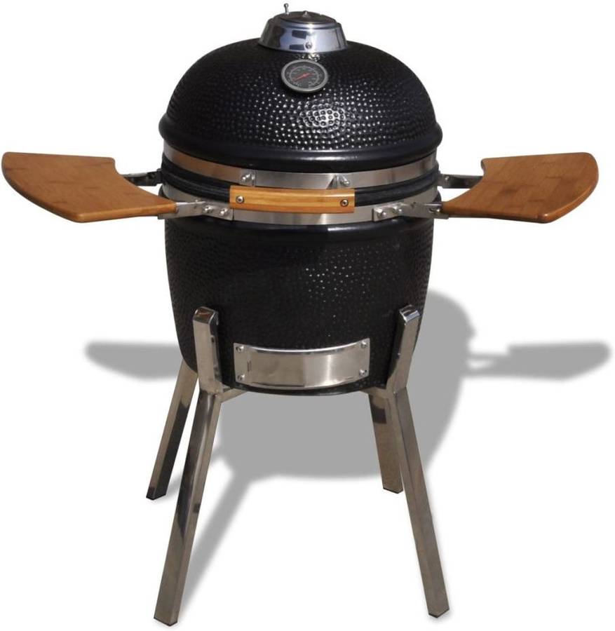 Barbacoa VIDAXL (Negro y Gris - Cerámica - 81 cm)