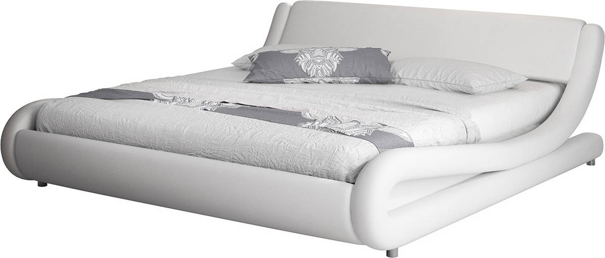 Cama De Matrimonio alessia blanco 150x190cm bonitos polipiel compatible con 150x190