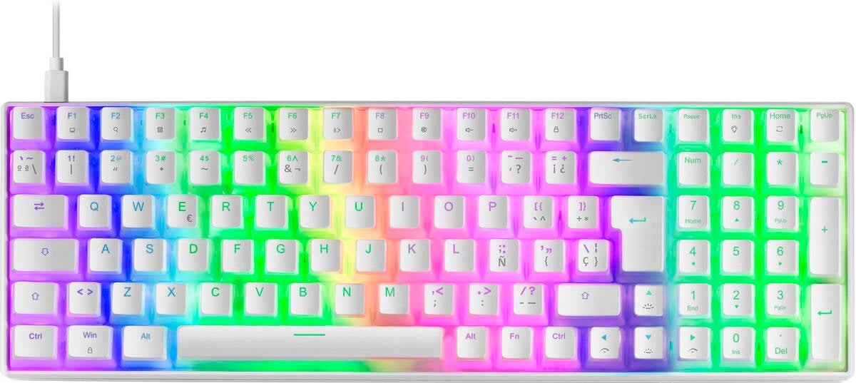 Teclado Gaming MARS Mkultrawbres8 (Mecánico - - Blanco)