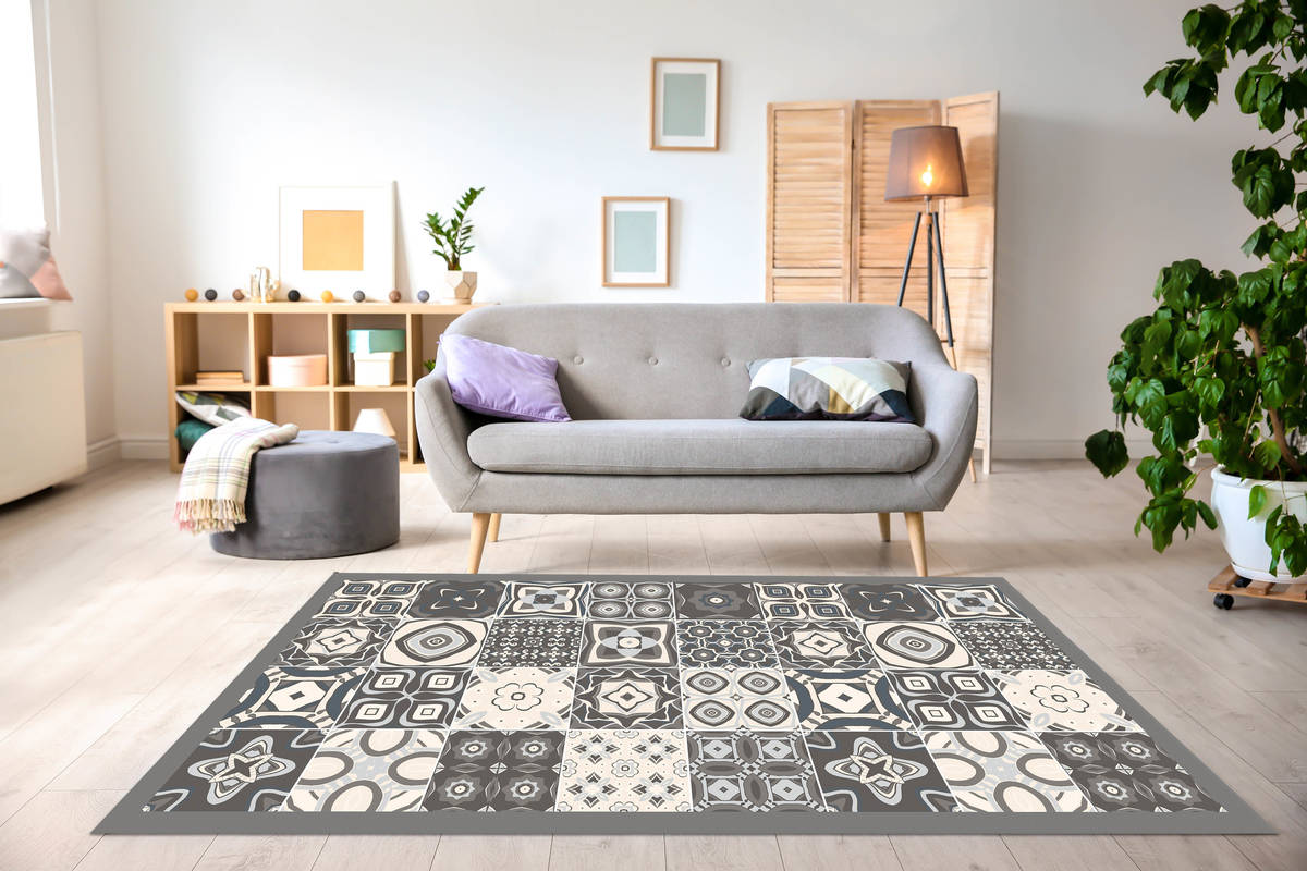 Alfombra HOME & LIVING Panorama 4F5A47A4 (Gris - 200x250 cm - Vinilo)