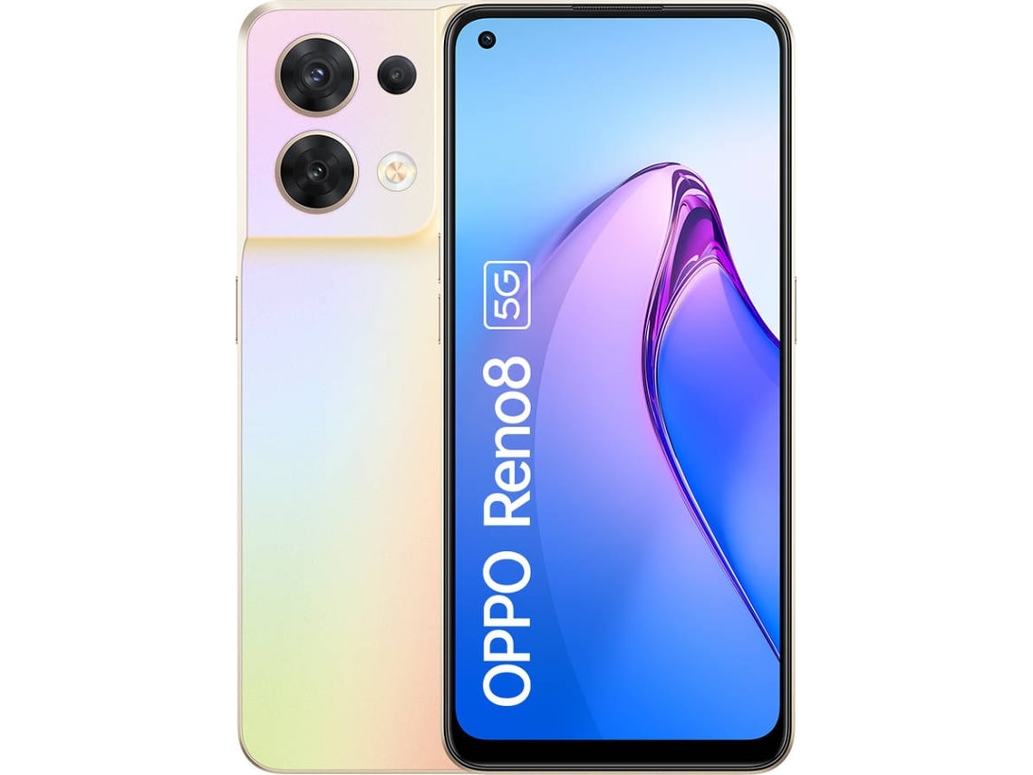 Oppo Reno 8 shimmer gold 256gb 8gb 6.44 full hd+ mtk dimensity 1300 4500mah android 12 163 cm 6.4 sim 5g 256 4500 6.43 67 reno8