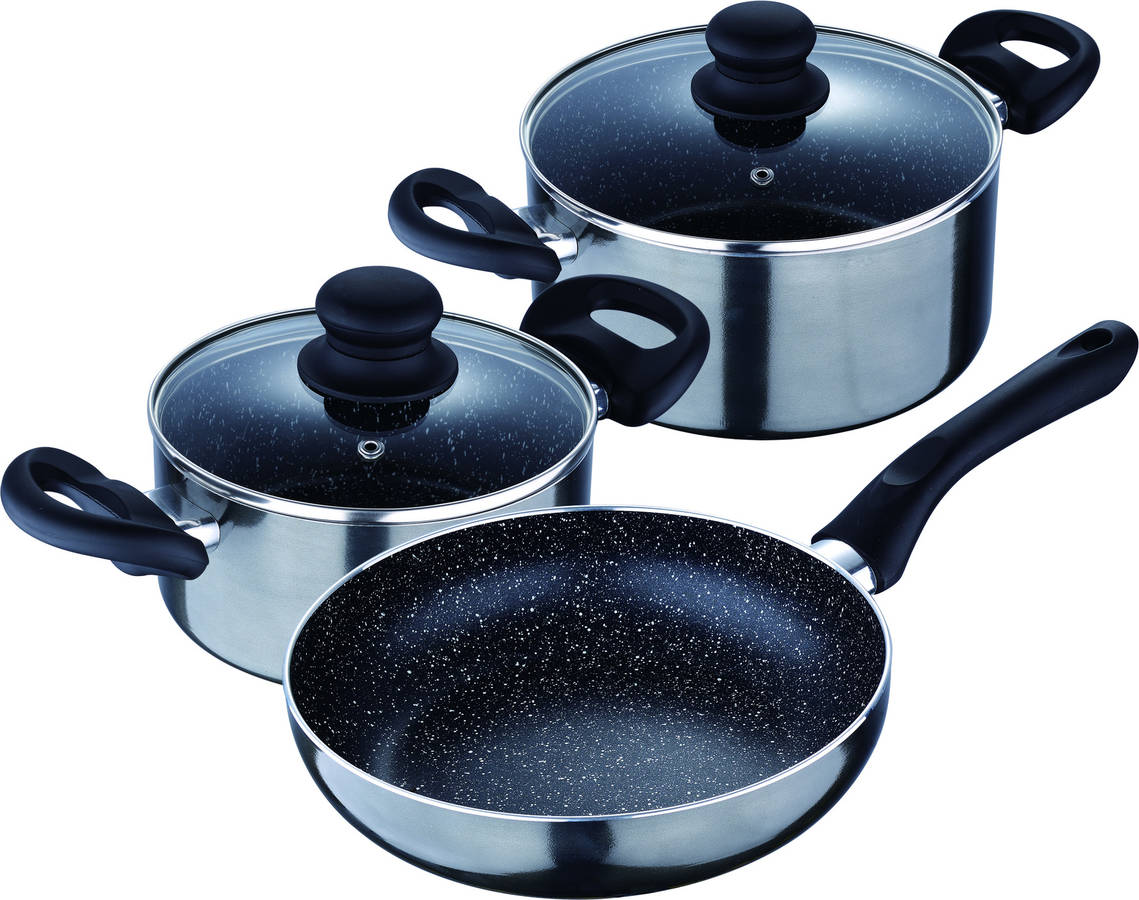 Tren de Cocina SAN IGANCIO SG-6895 (Negro - Aluminio Prensado - 5 Piezas)