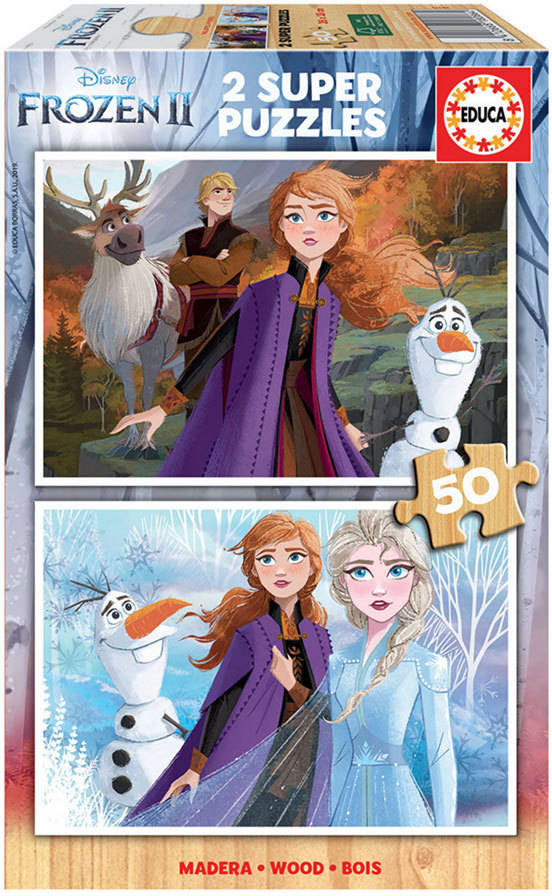 Puzzle EDUCA Madera 2X50 Frozen 2 (Edad Mínima: 3 Años - 100 Piezas)