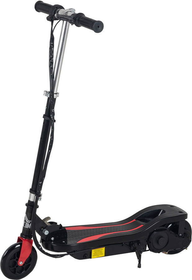 Patinete Eléctrico HOMCOM AA1-077BK Plegable con Altura Ajustable y Frenos Negro