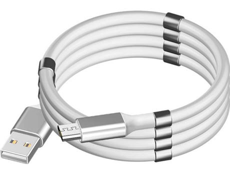 Ital Pk01 Cable microusb 0.9m blanco enrollable de datos y carga para dispositivos usb 09m 90