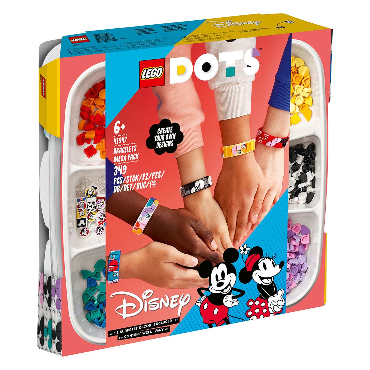 Lego 41947 Dots disney mickey y sus amigos megapack pulseras 5en1 joyas manualidades niños decoración partir 6 años pack braceletes friends edad 349