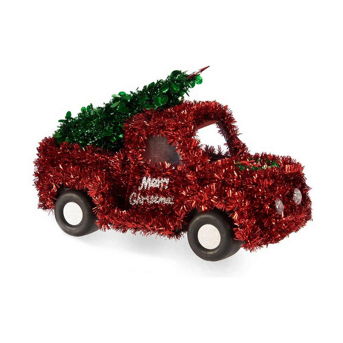 Figura Decorativa Carro Navidad Enfeite Vermelho Verde Plástico Polipropileno 15 X 18 X 27 cm