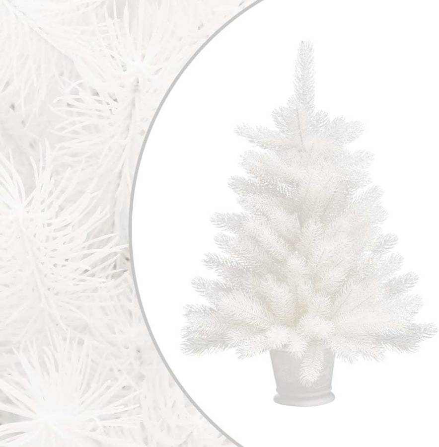 Artificial De Navidad con hojas realistas blanco 65 cm vidaxl