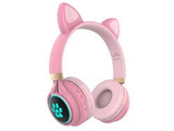 Auriculares Bluetooth KARMADALE rosa Nueva oreja de gato Luminous Head-Mount Cat Claw Ear Cat