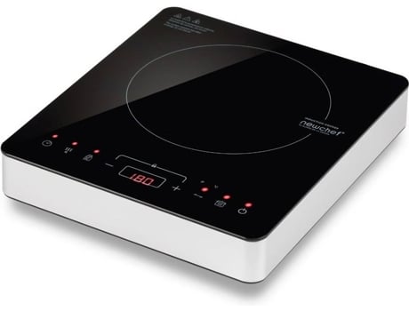 Newchef Go2000 Placa de 2000w 10 potencias 3 prog. preconfigurados y pantalla led. hornillo con ajustable 60240ºc temporizador 3h. ideal para sartenes max. 19cm 31