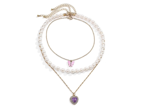 Collares de perlas para mujeres crema blanca falsa de perla collar de hilo de perla joyería de disfraces