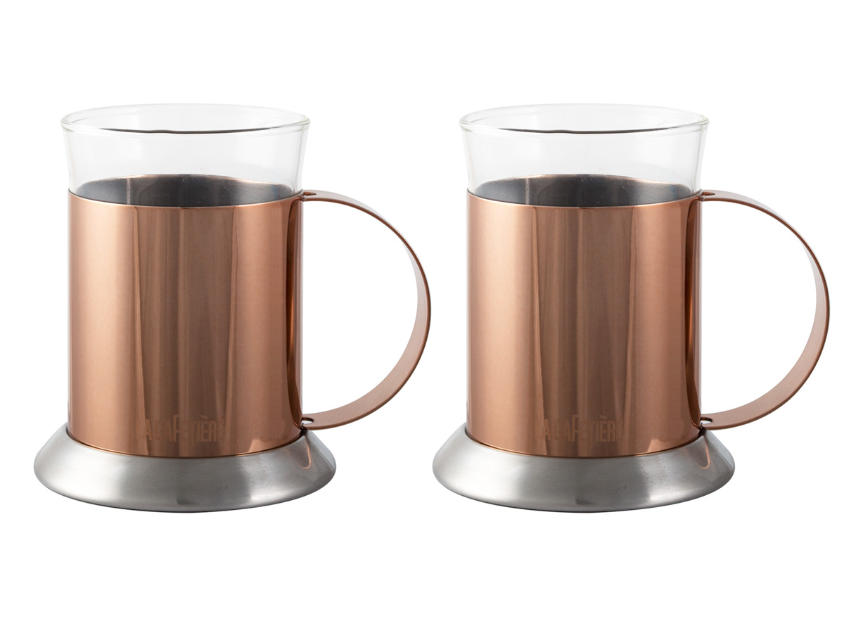 La Cafetière Cristal vasos juego de 2 acero inoxidable cooper 2.05 x 5.95 5.05