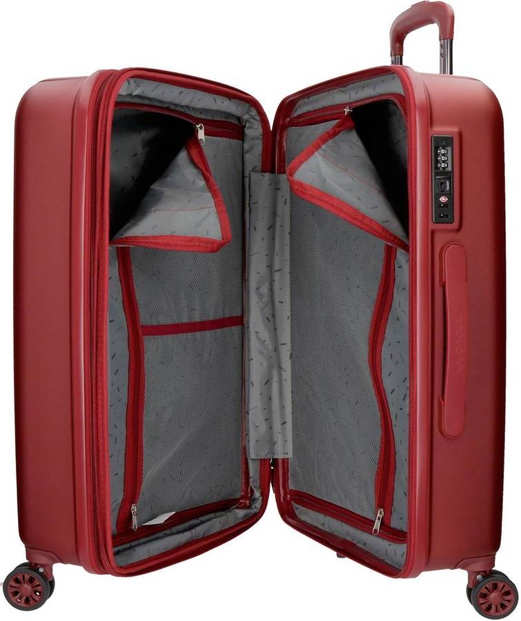 Maleta de Viaje MOVOM Wood (Mediana - 68 L - Expansibe - Rojo)