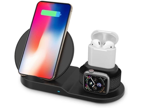 Cargador Sem Dock Station Qi Certified para Apple, Samsung BISBISOUS Seda Negro