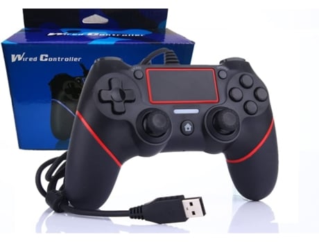 Controlador de juego con cable Ps4 para Playstation 4/Pro/Slim/Pc/Laptop Gamepad Joystick con enchufe USB con doble vibración rojo YIZHOOD