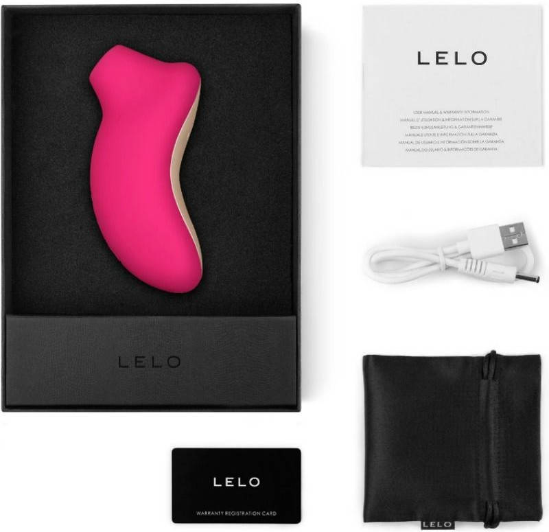 Estimulador Lelo Clitoris color cereza cerise masajeador para mujer con pulsaciones recargable impermeable one size