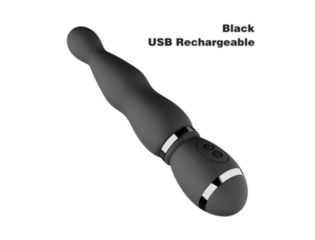 Vibrador de masaje de silicona con 12 modos de vibración para mujeres (negro) VEANXIN