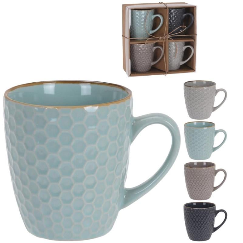 Tazas mug texturas 200ml 4p lote 4