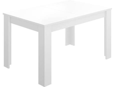 Liquidatodo ® Mesa extensible de 140x90cm moderna y barata a 190cm en blanco brillo comedor dkit