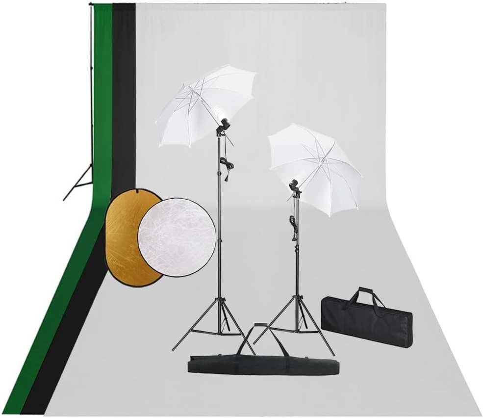 Kit Iluminación de Estudio VIDAXL con Fondo y Reflector