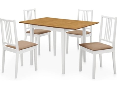 Juego de Comedor VIDAXL 276409 Blanco (Madera - 120 x 80 x 74 cm)