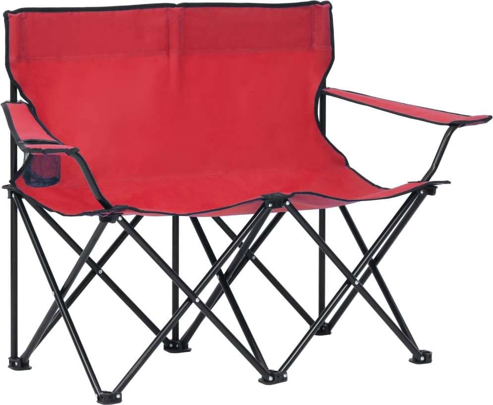 Silla VIDAXL de camping plegable de 2 plazas (Rojo - 123x50x80 cm)