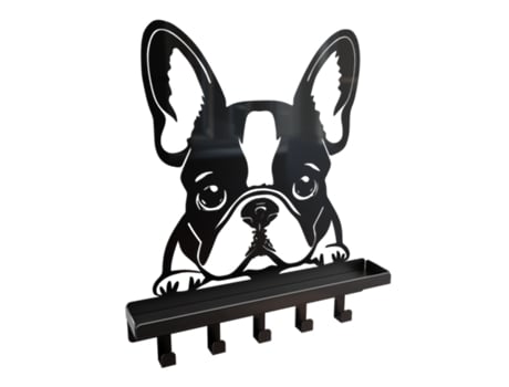 Colgador de pared para llaves, 5 ganchos originales, Organizador de llaves de pared, Decoración para el hogar (Bulldog) DOMÍNIO METÁLICO DOMÍNIO ME...