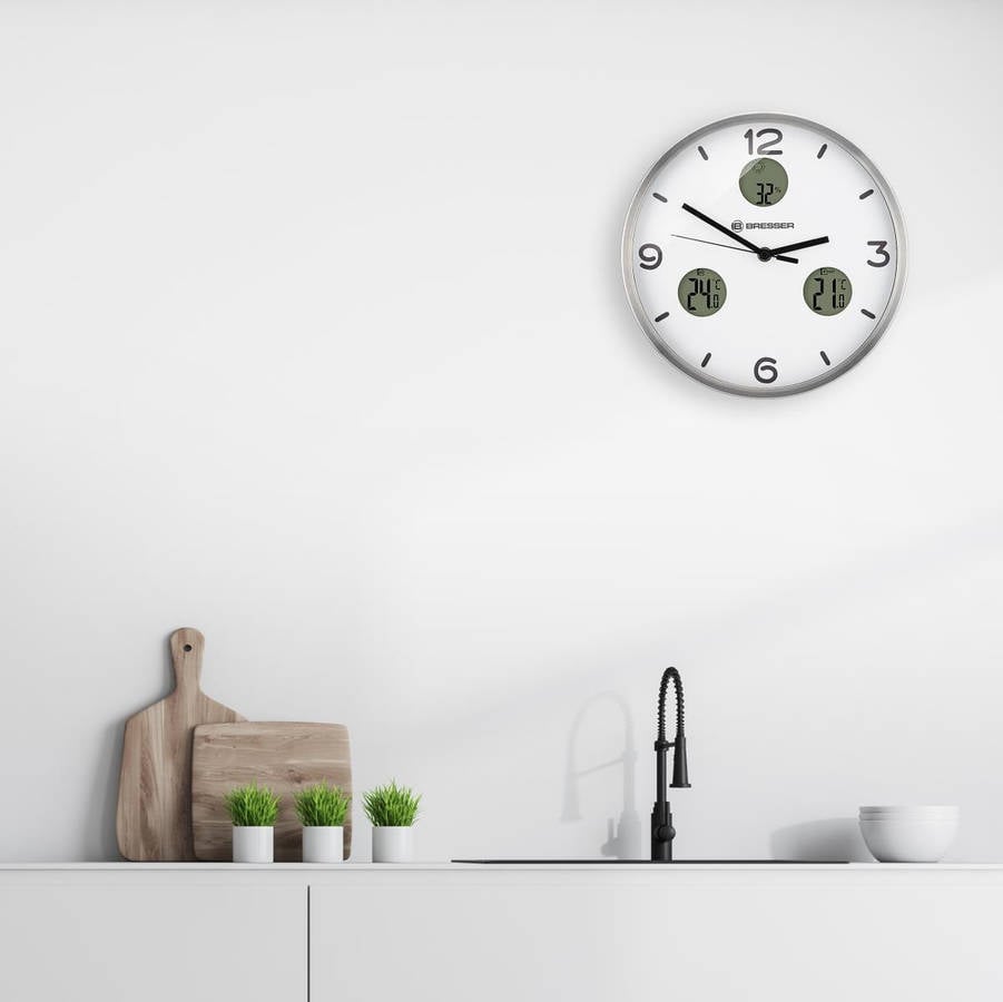 Reloj de Pared Climático BRESSER 8020211GYE000 (30 cm)