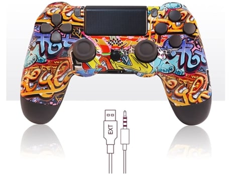 Controlador Inalámbrico PS4, Vibración Doble, Grafiti, para PS4/Pro/Slim