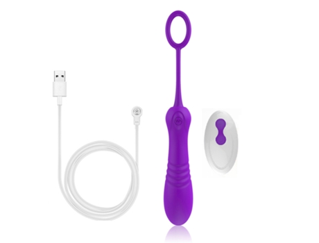 Vibrador de masaje telescópico de control remoto inalámbrico multifrecuencia (púrpura) VEANXIN