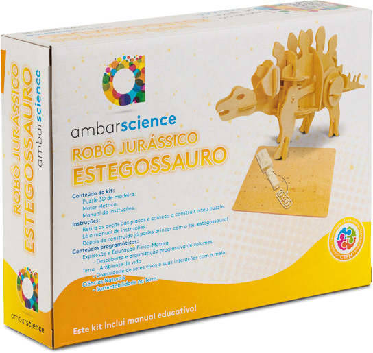 Puzzle 3D AMBARSCIENCE Estegossauro - Robô (Edad Minima: 6 años)