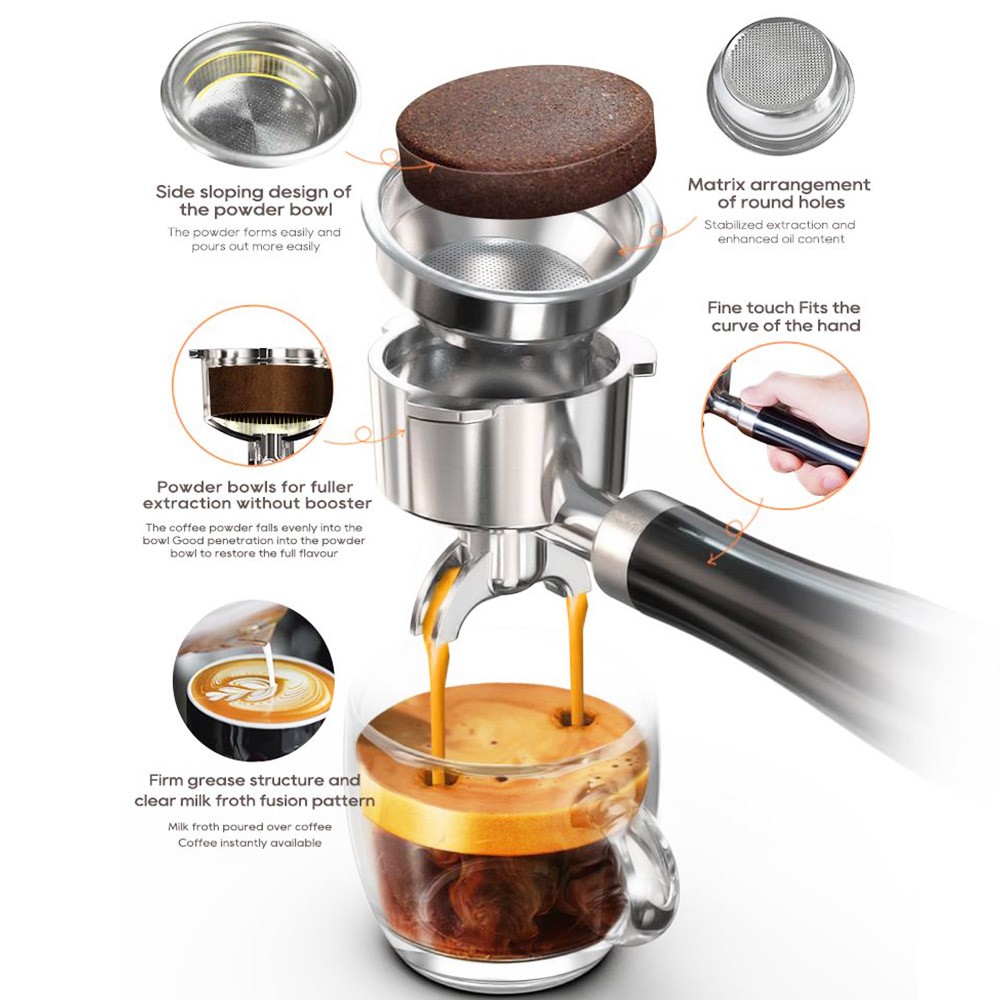 Cafetera Espresso automática HiBREW H10A Semi 19Bar Espumador de leche a  presión Temperatura ajustable Jarra de 350 ml