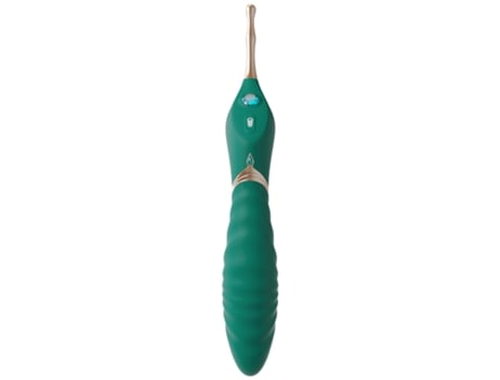 Vibrador de masaje de silicona de doble cabeza de 10 frecuencias para mujeres (verde) VEANXIN