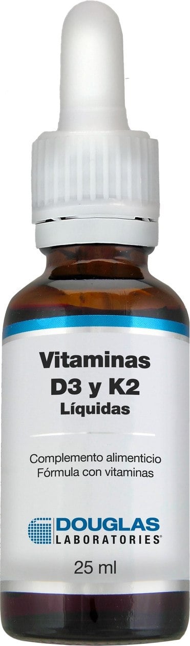 Douglas Vitaminas D3 y k2 del calcio tranporta el la sangre hueso densidad salud cardiovascular vegano 5 gotas 25ml complemento 25