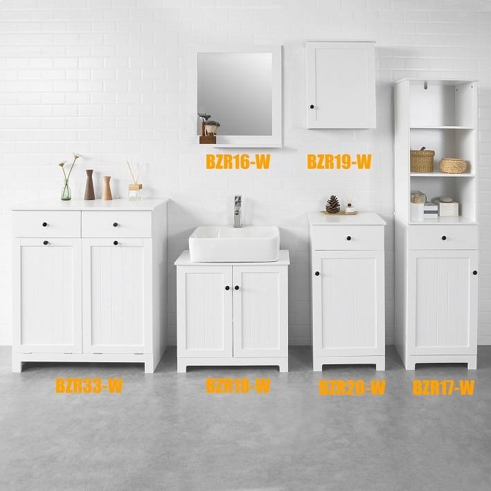 Armário de Baño SOBUY BZR33-W (MDF y Tela - 78 x 38 x 90 cm)