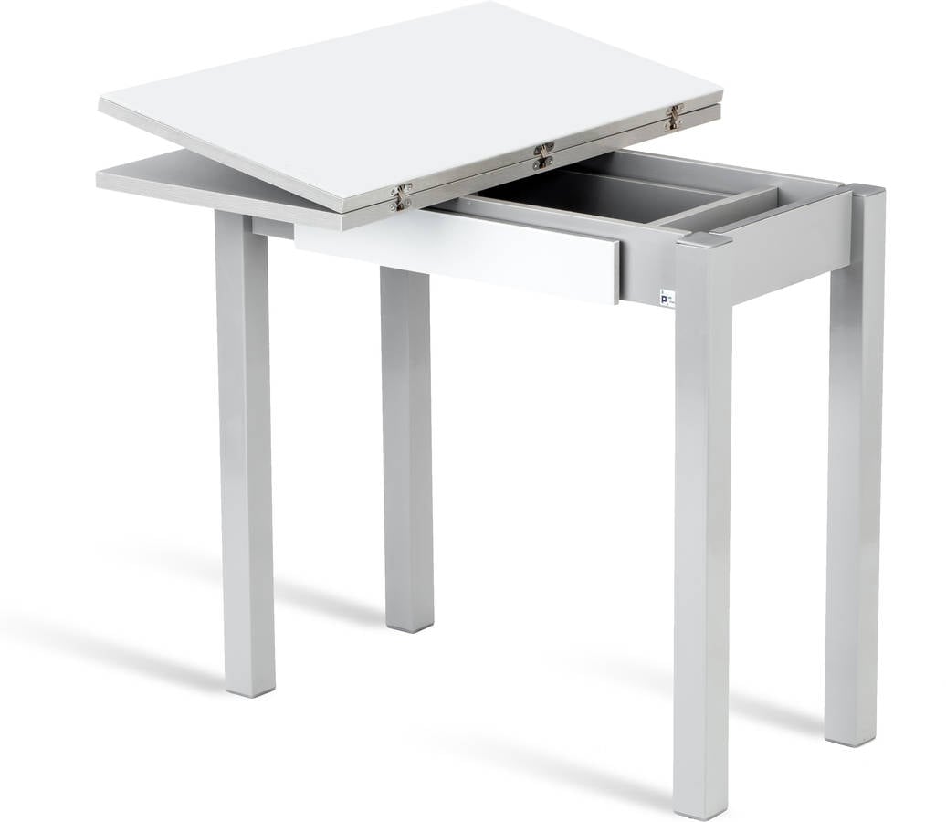 Mesa de Cocina PORTUS Livro (Blanco - 80 x 40 cm - Vidrio)