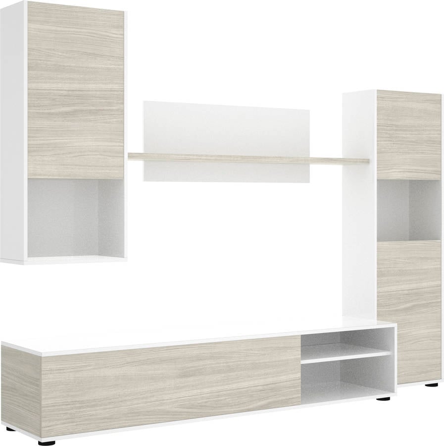 Mueble TV IBERODEPOT F4201744 Modular (Blanco, Gris - Madera - 182 x 222 x 43 cm)