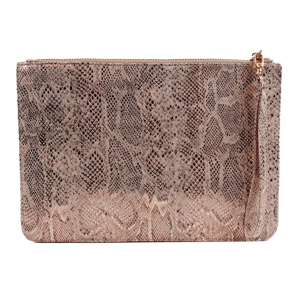 Bolso De Fiesta eferri rosa cavallino mano con correa snake para mujer 26x19x1