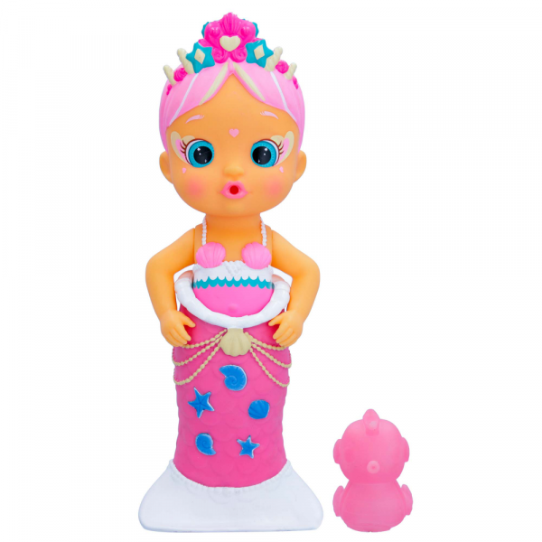 Bloopies Magic Tail mermaids mimi muñeca sirena con cola retirable y su amigo del mar lanza chorros agua hace burbujas juguete juego baño para niños imc edad 18 meses 8x18x10