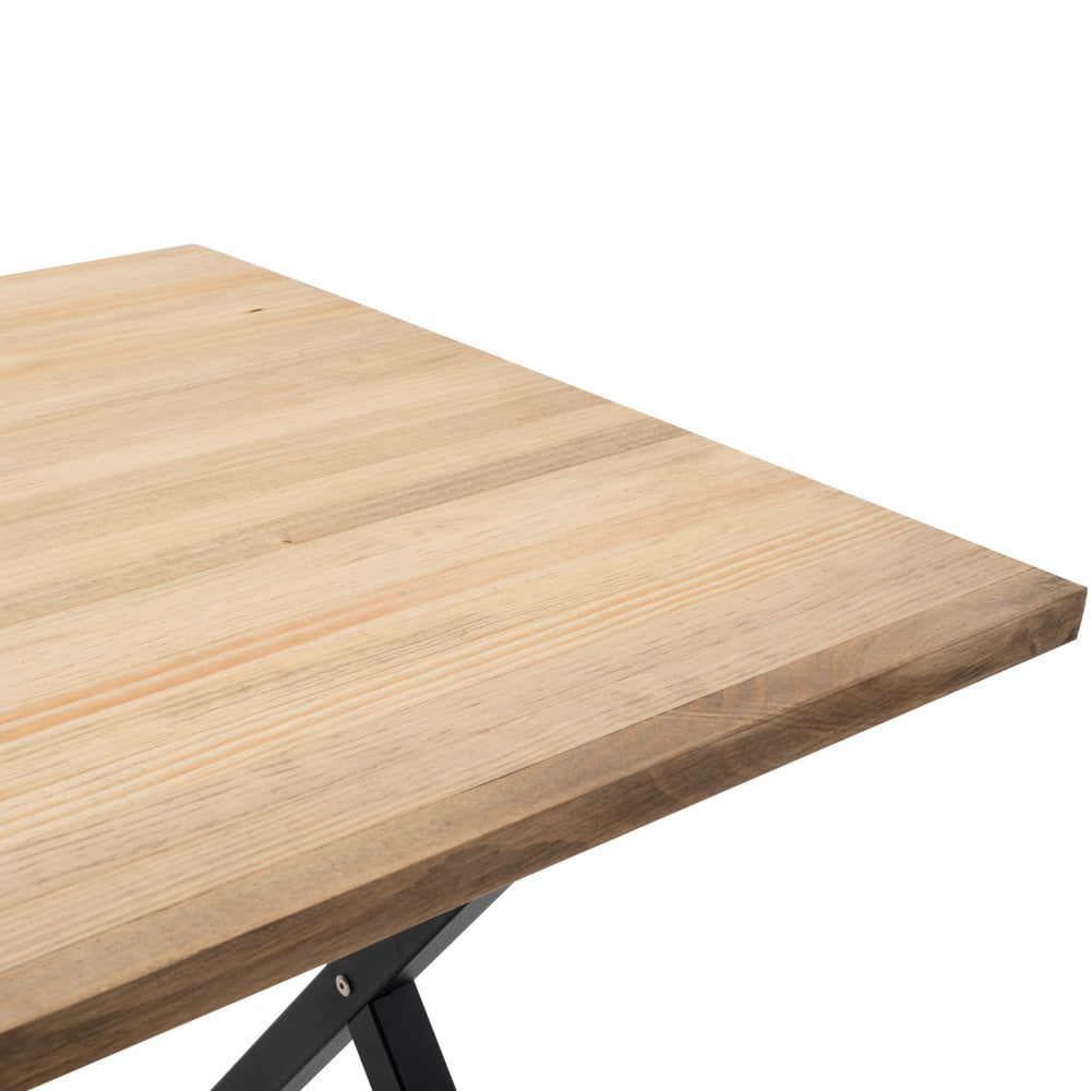 Mesa de Comedor BOX FURNITURE X ECO (Negro - Madera y Acero - 200 x 80 x 75 cm)