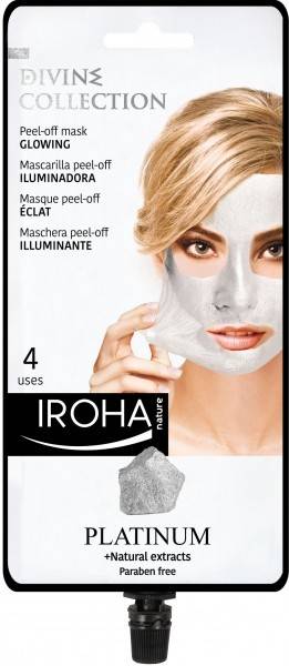 Mascarilla Facial IROHA NATURE Platinum Peel-Off Glowing 4 Usos