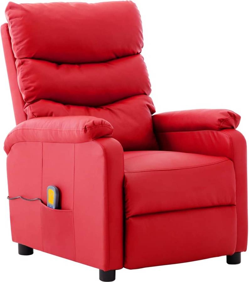 De Masaje Reclinable vidaxl cuero rojo 72x98x98cm