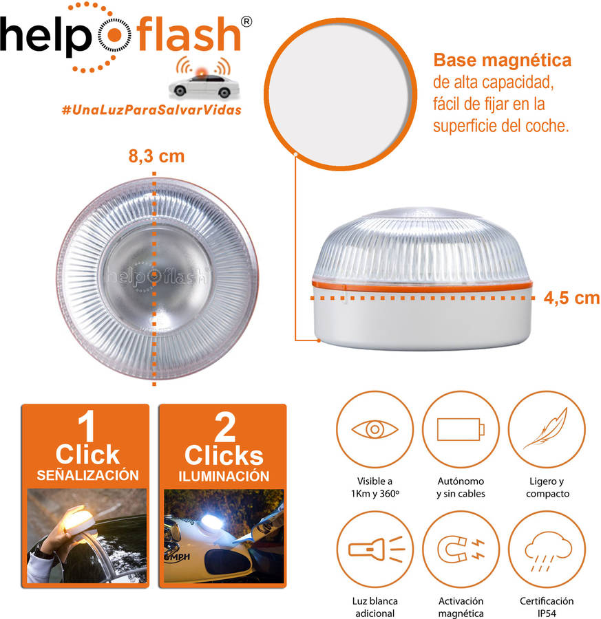 2 Luces de Emergencia HELP FLASH PK2678