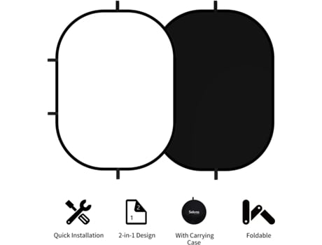 Fondo blanco y negro portátil y compacto 150x200cm