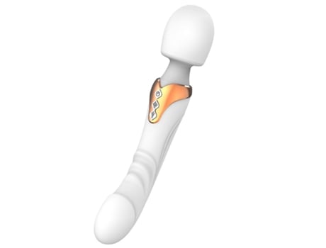 Vibrador de silicona de doble motor Varita de gran tamaño Masajeador de punto G Juguete sexual (Blanco) VEANXIN